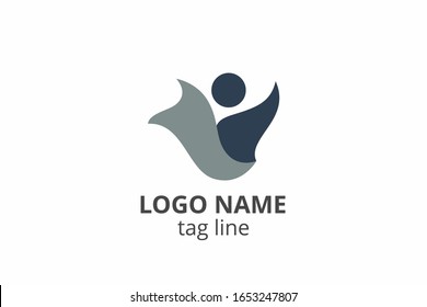 Diseño de silueta de personas creativas. Icono de plantilla para cualquier negocio moderno como empresa de red, clínica de salud, educación, empresa financiera, consultor de inversión.