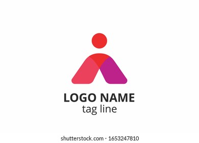 Creative people silhouette design. Template icon logo for any modern business like networking company, health care clinic, education, finance corporate, investment consultant.