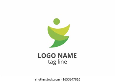 Creative people silhouette design. Template icon logo for any modern business like networking company, health care clinic, education, finance corporate, investment consultant.