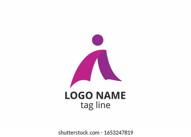 Creative people silhouette design. Template icon logo for any modern business like networking company, health care clinic, education, finance corporate, investment consultant.