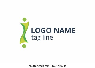 Creative people silhouette design. Template icon logo for any modern business like networking company, health care clinic, education, finance corporate, investment consultant.