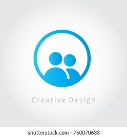 Creative People Team Work Logo Design Template Concept  Circle Vector Illustration