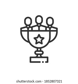 Ilustración vectorial del icono del trabajo en equipo de personas creativas.