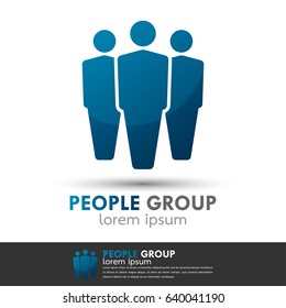 Creative people teamwork logo icon. Business concept and social relationship. Vector template layout for design name card, identity corporate.