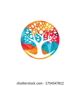 Creative People Tree Concept Logo Design Template.