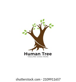 Creative People Tree Concept Logo Design Template
