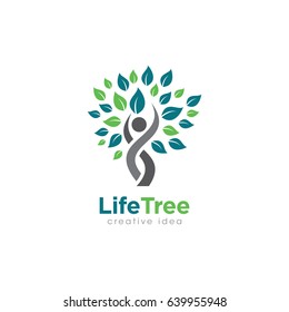Creative People Tree Concept Logo Design Template