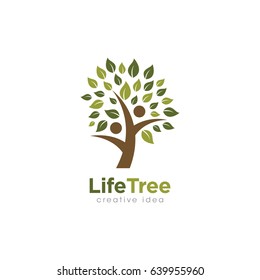 Creative People Tree Concept Logo Design Template