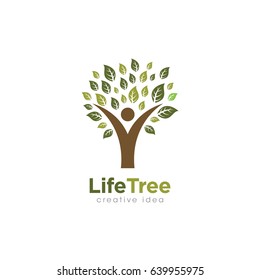 Creative People Tree Concept Logo Design Template