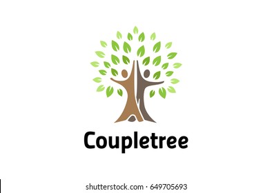 Creative People Tree Logo Design Illustration