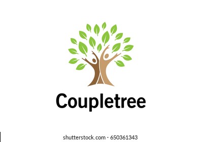 Creative People Tree Logo Design Illustration