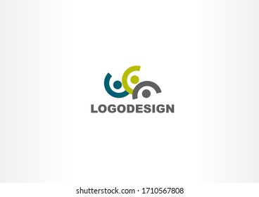 Diseño del logotipo vectorial de personas creativas. Concepto de logotipo de identidad de empresa simple