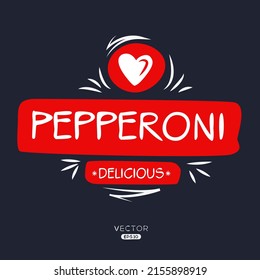 Creative (Pepperoni) logo, Pepperoni sticker, vector illustration.