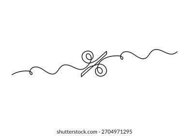Creative percent design formed by a single line stroke