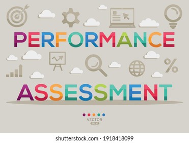 Creative (performance assessment) Banner Word with Icon ,Vector illustration.