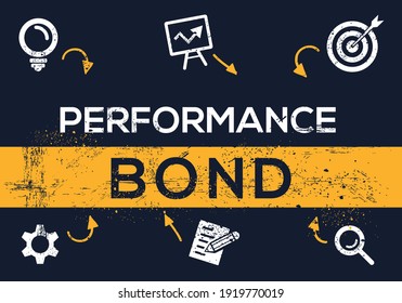 Creative (performance bond) Banner Word with Icon ,Vector illustration.