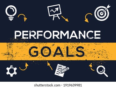 Creative (performance goals) Banner Word with Icon ,Vector illustration.
