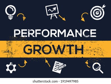 Creative (performance growth) Banner Word with Icon ,Vector illustration.
