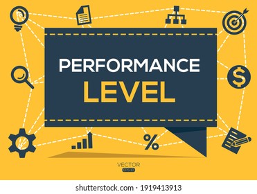 Creative (performance level) Banner Word with Icon ,Vector illustration.
