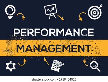 Creative (performance management) Banner Word with Icon ,Vector illustration.
