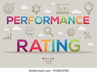 Creative (performance rating) Banner Word with Icon ,Vector illustration.
