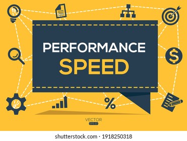 Creative (performance speed) Banner Word with Icon ,Vector illustration.
