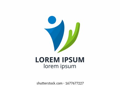 creativa persona forma icono diseño logotipo diseño vectorial ilustración de fondo blanco para la empresa médica, el médico, la empresa de atención de la salud, el hospital, la medicina o la farmacia.