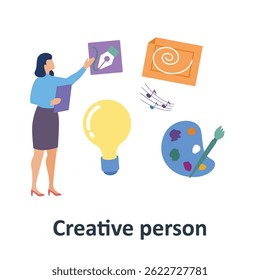 Creative person Vector illustration which can easily modify or edit

