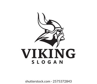 creative person wearing viking hat with horns mascot logo design