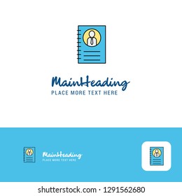 Creative Personal diary Logo Design. Flat color Logo place for Tagline. Vector Illustration