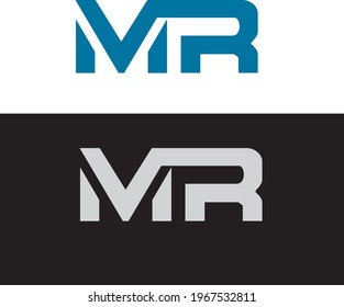 creative personal minimalist initial letters, MR monogram logo for your company