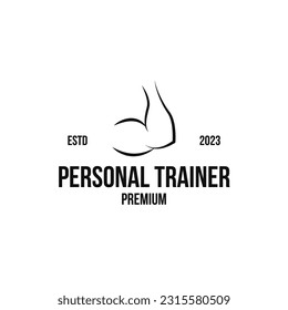 Creative personal trainer logo design concept vector illustration idea