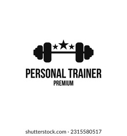 Concepto de diseño de logotipo de entrenador personal creativo idea de ilustración vectorial