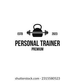 Creative personal trainer logo design concept vector illustration idea