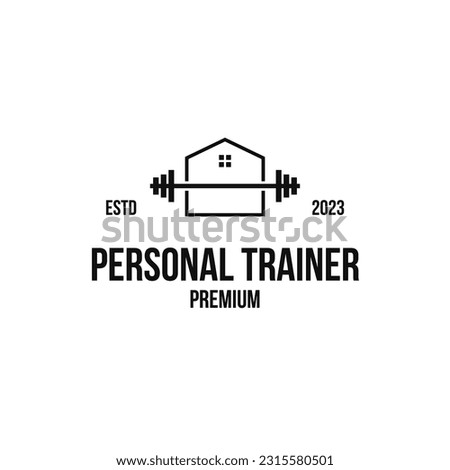 Creative personal trainer logo design concept vector illustration idea