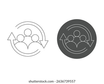 creative personnel change design, group people vector illustration,  isolated on transparent background