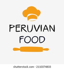 Creative (Peruvian food) logo, sticker, badge, label, vector illustration.
