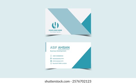 Creative pest color and White Modern business card For the Company. Simple Clean Design Template. Vector Illustration