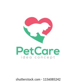 Creative Pet Care Concept Logo Design Template 