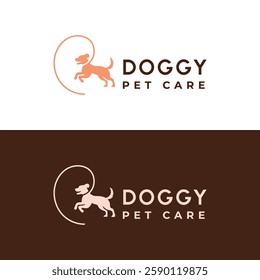 creative pet care dog logo design vector illustration