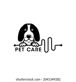 creative pet care logo design vector illustration