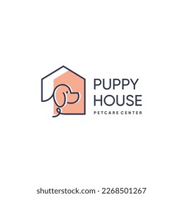 Creative pet house logo design vector idea