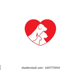 Creative Pet Love Logo Design Vector Symbol Illustration