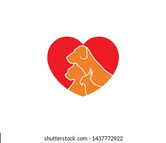Creative Pet Love Logo Design Vector Symbol Illustration