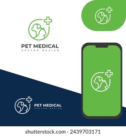 Creative pet medical care logo design.