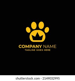 Creative Pet paw Concept Logo Design Template. Simple paw logo vector icon, simple paw logo template