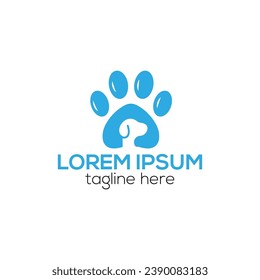 Creative Pet Paw Logo Concept Dog Print Design Vector Template