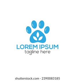 Creative Pet Paw Logo Concept Dog Print Design Vector Template