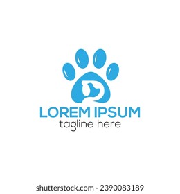 Creative Pet Paw Logo Concept Dog Print Design Vector Template
