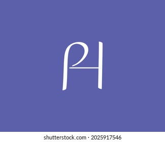 Diseño creativo de letras PH para logotipos e iconos